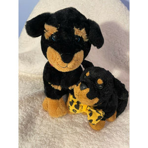 Webkinz Rottweiler Stuffed Rottweilers 8" Goffa 11" inch with Bow